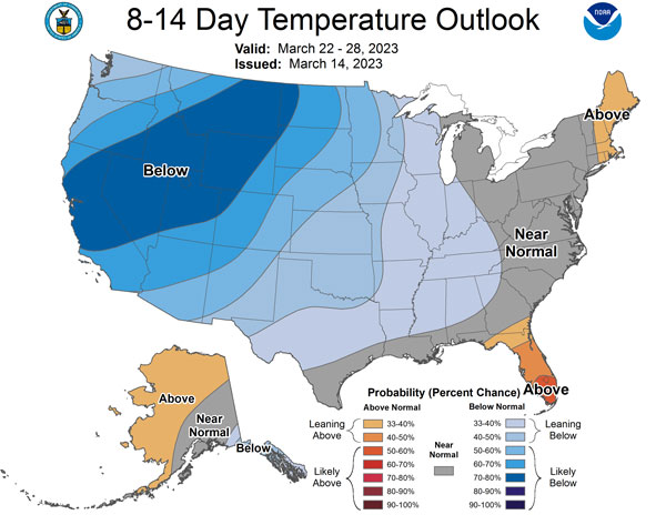 8 to 14 Day Outlook - Temperature Probability