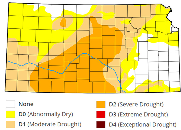 A map of drought conditionsDescription automatically generated