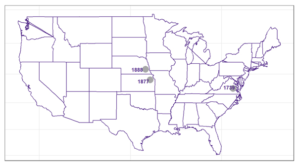 A map of the united statesDescription automatically generated