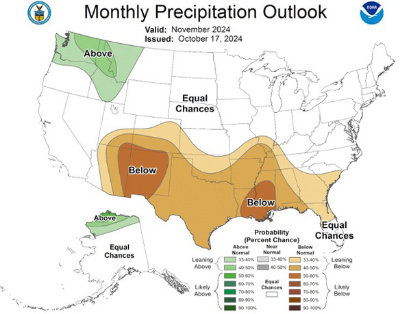 A map of the united states with different weather conditionsDescription automatically generated