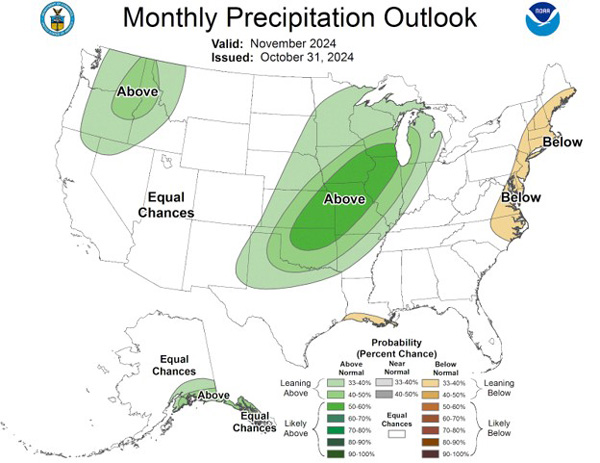 A map of the united states with weather forecastDescription automatically generated