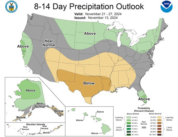 A map of the united states with different weather conditionsDescription automatically generated