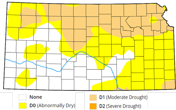 A map of drought conditionsDescription automatically generated